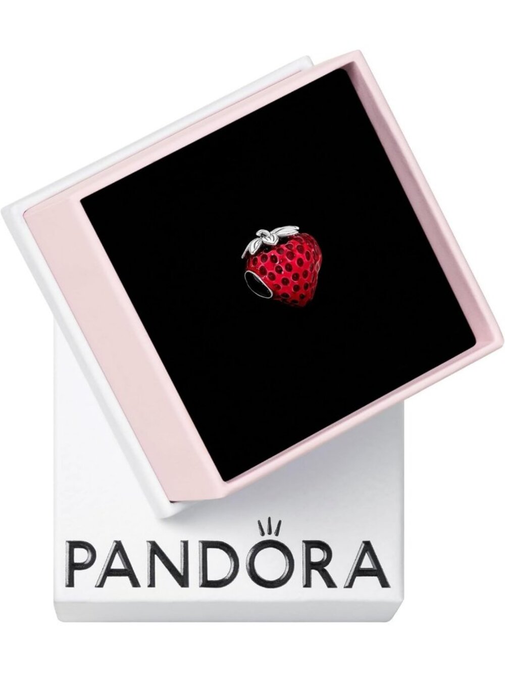 Seeded Strawberry Fruit Charm - Cute Jewelry Accessory for Charm Bracelets